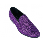 Mardi Gras Purple Sparkle Slip-on Tuxedo Shoes